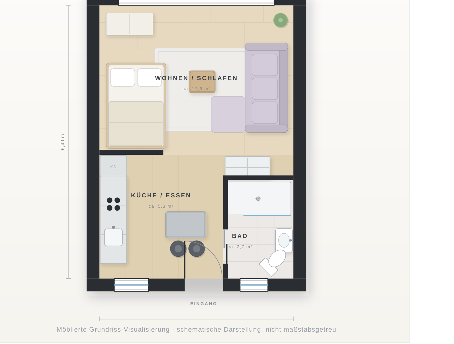 Grundriss · schematische Visualisierung, nicht maßstabsgetreu
