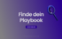 „Finde dein Playbook“ und „KOSTENLOS“ auf lila Hintergrund mit Lupe, unten rechts „TRANCONSULTING.DE“.
