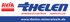 Avia Thelen Logo mit Text "Mineralölvertrieb Tankstellen" und Website "www.thelen-mineraloele.de".