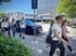 Tourgruppe auf dem Weg durch den Arabellapark