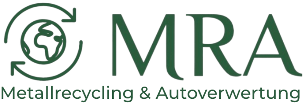Logo mit Recycling-Symbol um Erde, daneben "MRA" und darunter "Metallrecycling & Autoverwertung".