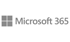 Microsoft 365 Logo mit vier Quadraten links und schwarzem Text auf dunkelgrünem Hintergrund.