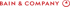 Das rote Logo von Bain & Company mit einem Kreis und einem Dreieck auf der rechten Seite.