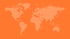 Weltkarte in Orange auf orangefarbenem Hintergrund.