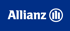 Allianz-Logo mit dem Schriftzug "Allianz" in Weiß und einem weißen runden Emblem auf blauem Hintergrund.