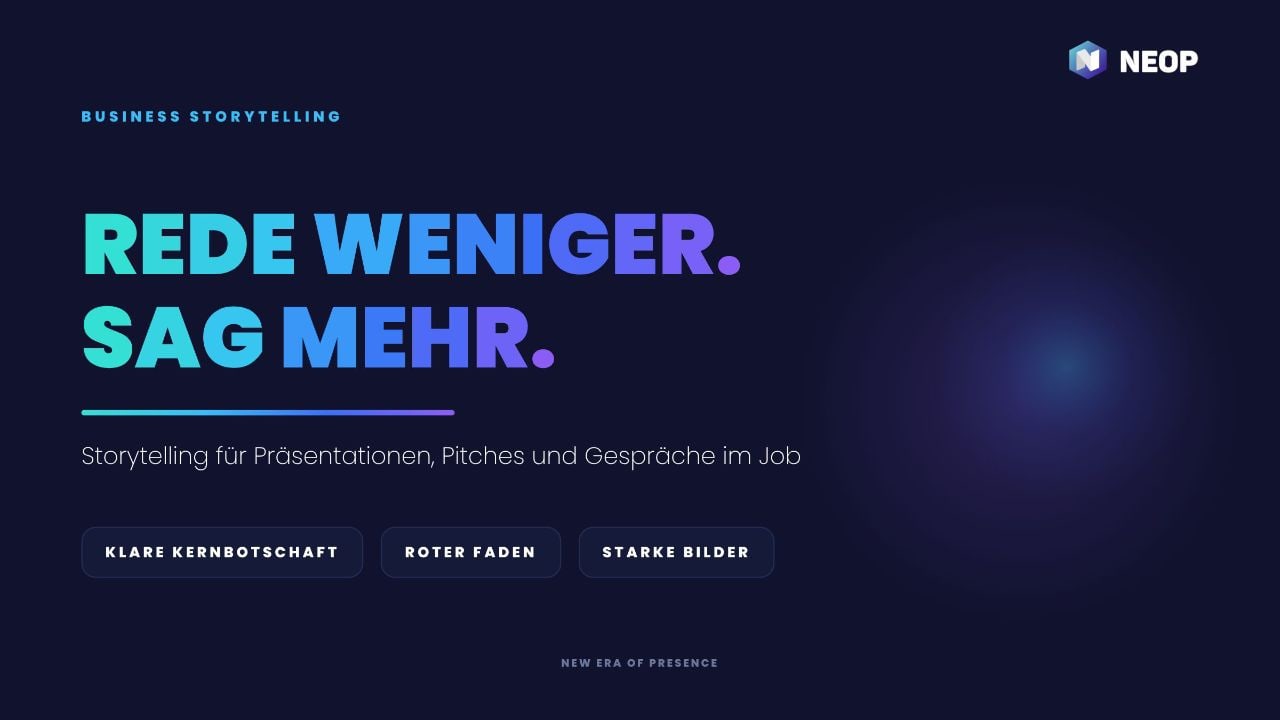 Folie Rede weniger. Sag mehr.
