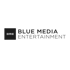Schwarzes BME-Logo auf dunkelgrünem Hintergrund, daneben die Schriftzüge „BLUE MEDIA“ und „ENTERTAINMENT“.