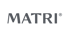 Grauer MATRI Schriftzug mit registriertem Markenzeichen auf schwarzem Hintergrund.