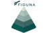 Fiduna Logo über einer fünfstufigen Pyramide in Grüntönen.