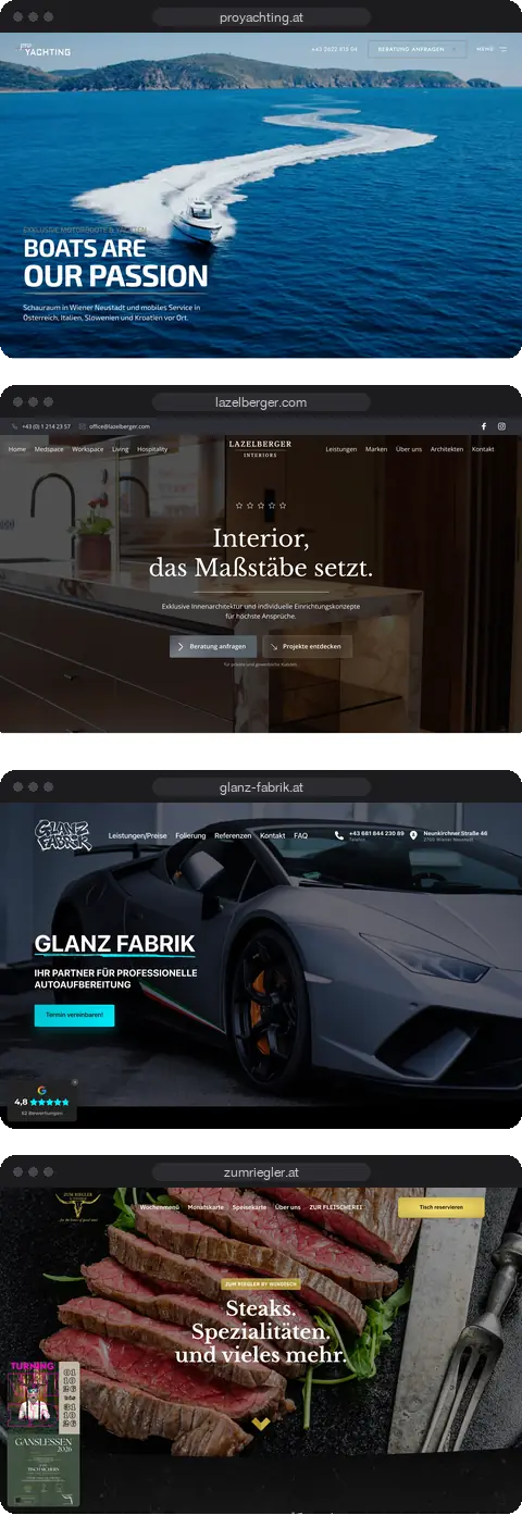 Ausschnitt aus Websites von LD MEDIA