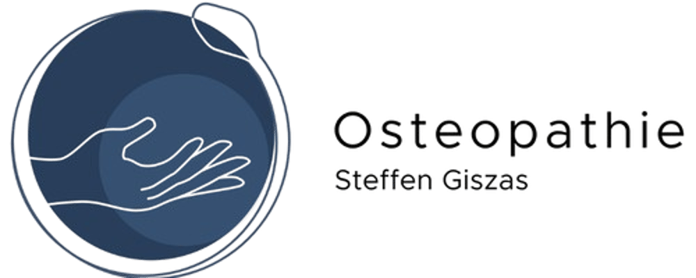 Logo: Zwei Hände in einem Kreis, daneben der Text "Osteopathie Steffen Giszas".