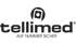 Tellimed Logo in Schwarz mit einem stilisierten Telefon und dem Text "AUF NUMMER SICHER".