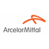 ArcelorMittal Logo: Grauer Text „ArcelorMittal“ mit einem orangefarbenen Pfeil, der nach rechts oben zeigt.
