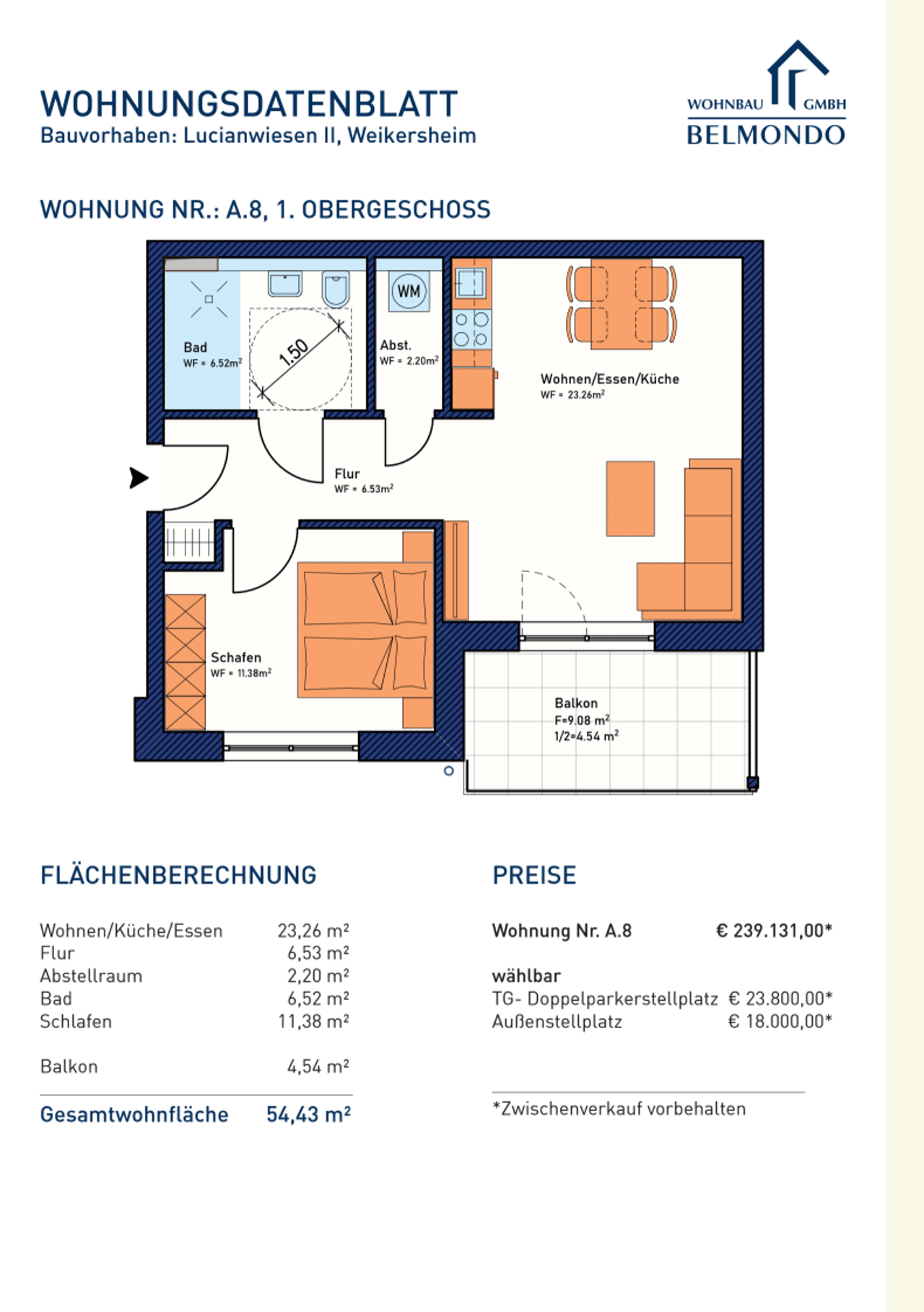 Grundriss Wohnung A.8