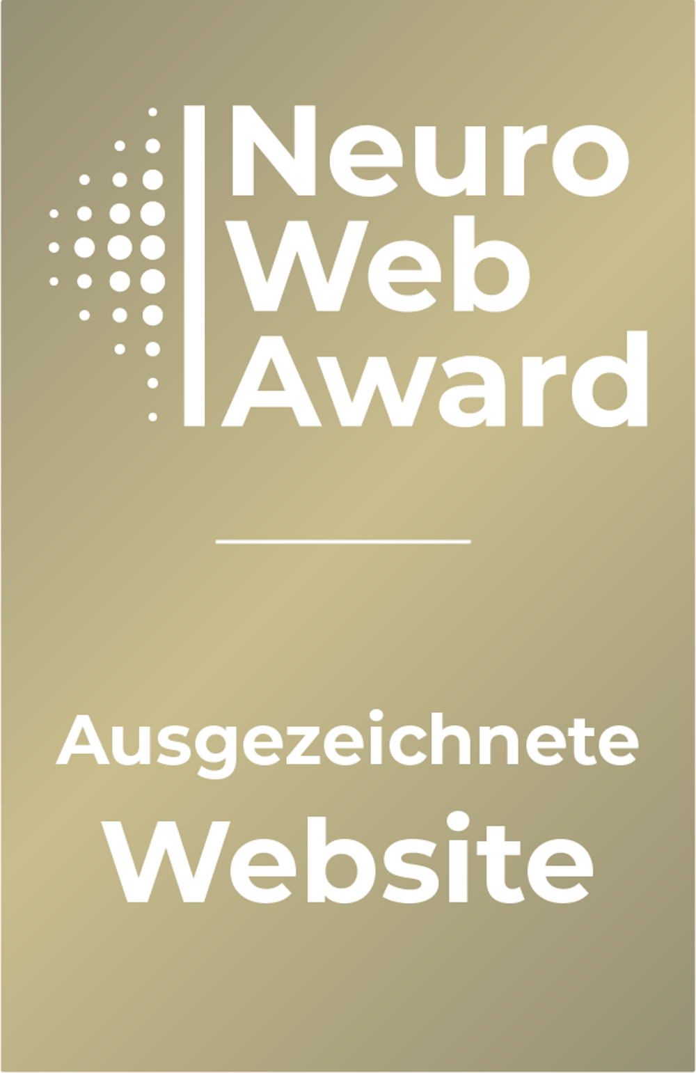 Neuro Web Award Logo mit Text "Ausgezeichnete Website".