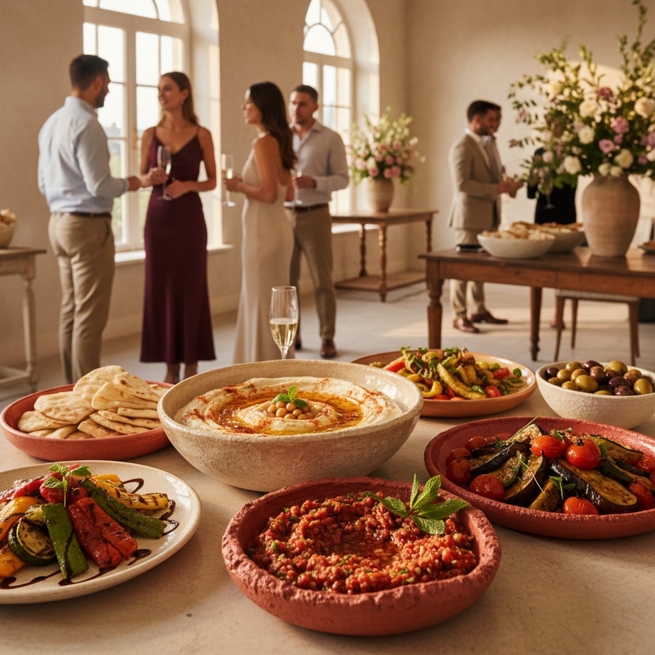 Meze-Buffet für türkisches Catering bei einer Veranstaltung in Hannover