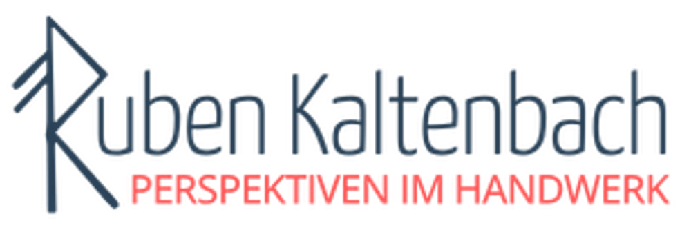 Logo: Ruben Kaltenbach mit dem Slogan "Fokus. Energie. Umsetzung." auf dunkelgrünem Hintergrund.