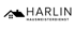 Logo mit schwarzem Hausdach und dem Text "HARLIN HAUSMEISTERDIENST" auf dunkelgrünem Hintergrund.