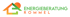 Logo von Energieberatung Rommel mit einem stilisierten Haus-Symbol und einer Sonne auf schwarzem Hintergrund.