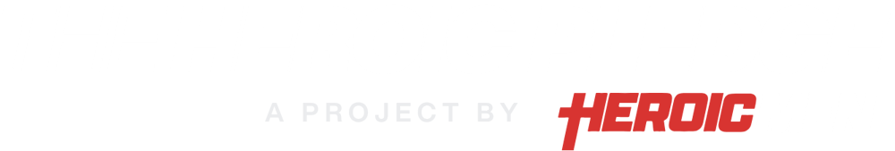 The words "HEROIC MEN" in bold, capital letters; "HEROIC" is red, and "MEN" is white.