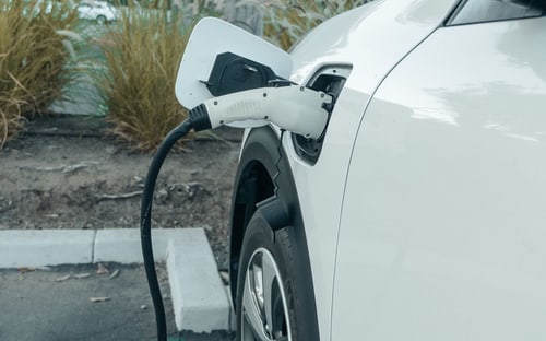 EV charger rebates and incentives in Santa Ana, CA: an electric car charging at home