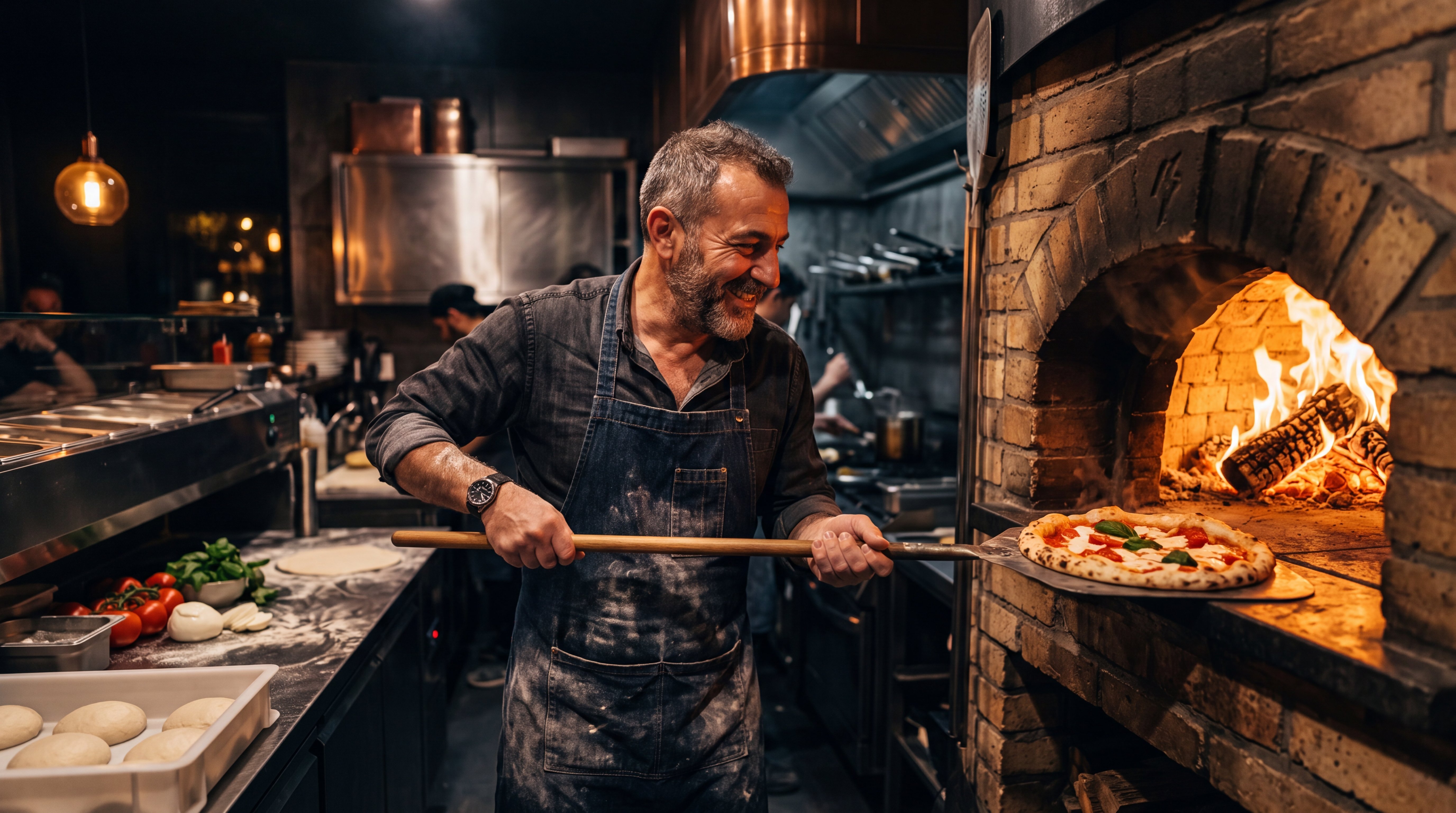 Pizzabäcker am Holzofen im BOB'S Rock & Bowl Ingolstadt