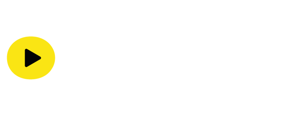 Logo "onemin. productions" mit gelbem Play-Button.