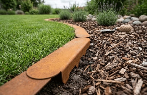 Gartenobjekt aus Cortenstahl von Texpa Gartendesign