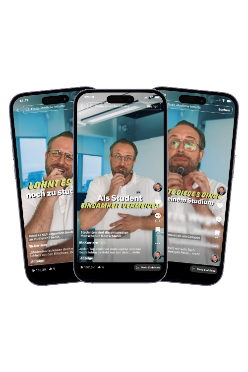 Die drei Videos der Kampagne für die Hochschule Harz auf Smartphones