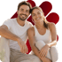 Smiling man and woman happy thanks to wellness center