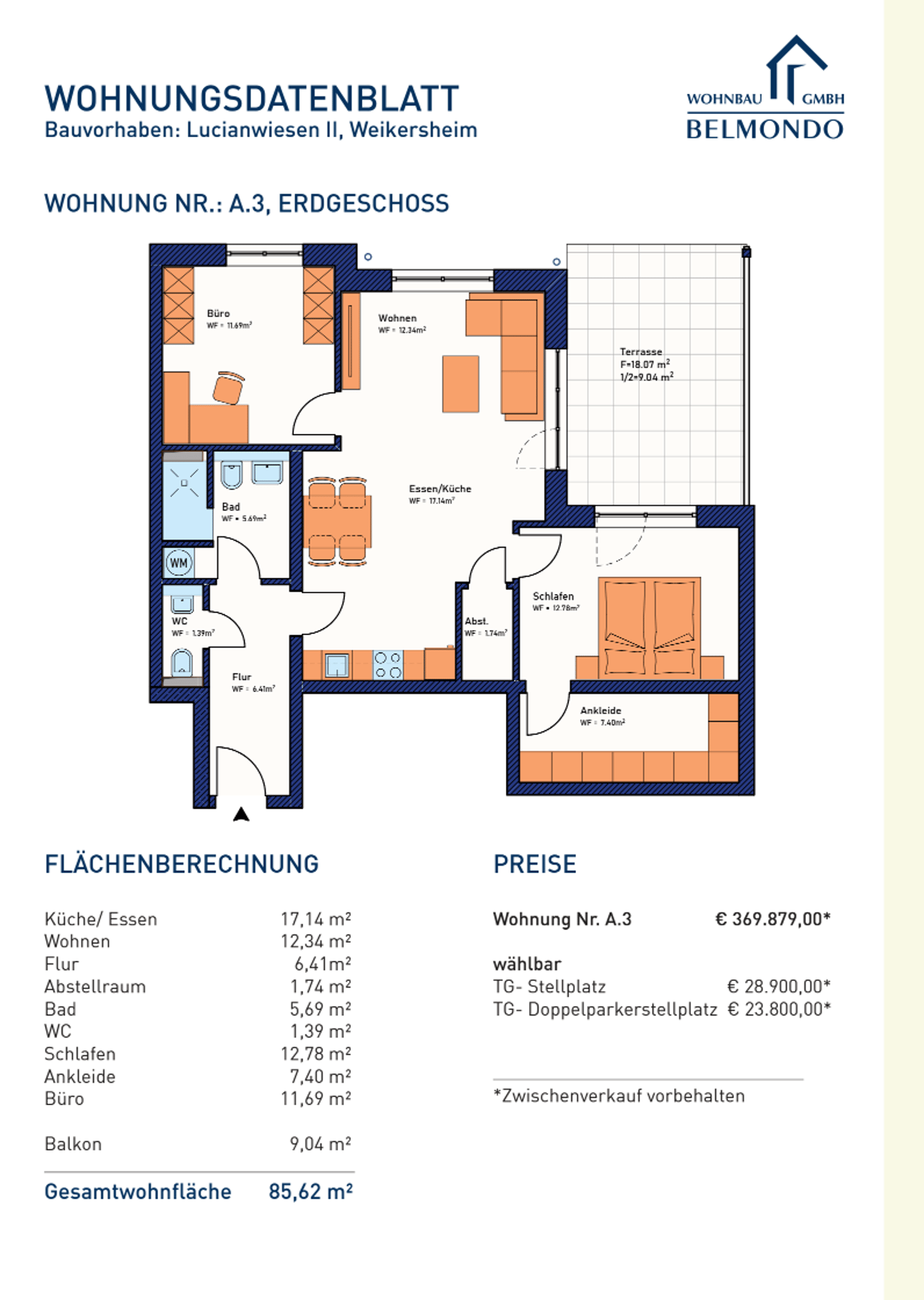 Grundriss Wohnung A.3