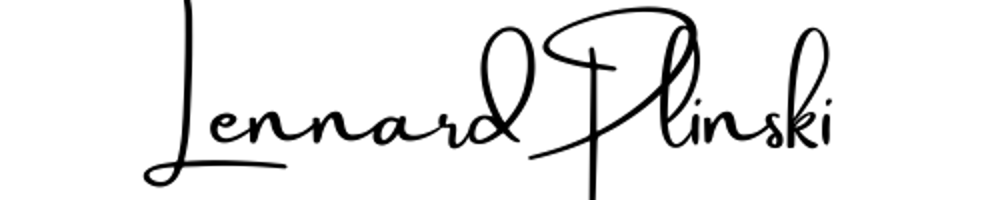 Lennard Plinski in schwarzer, handschriftlicher Schrift.