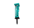 Türkisfarbener Hydraulikhammer mit schwarzer Spitze und weißem "EVERDIGM EH04"-Logo.