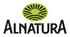 Alnatura Logo mit schwarzem Schriftzug unter einem grünen Oval, das eine stilisierte Sonne über Feldern zeigt.