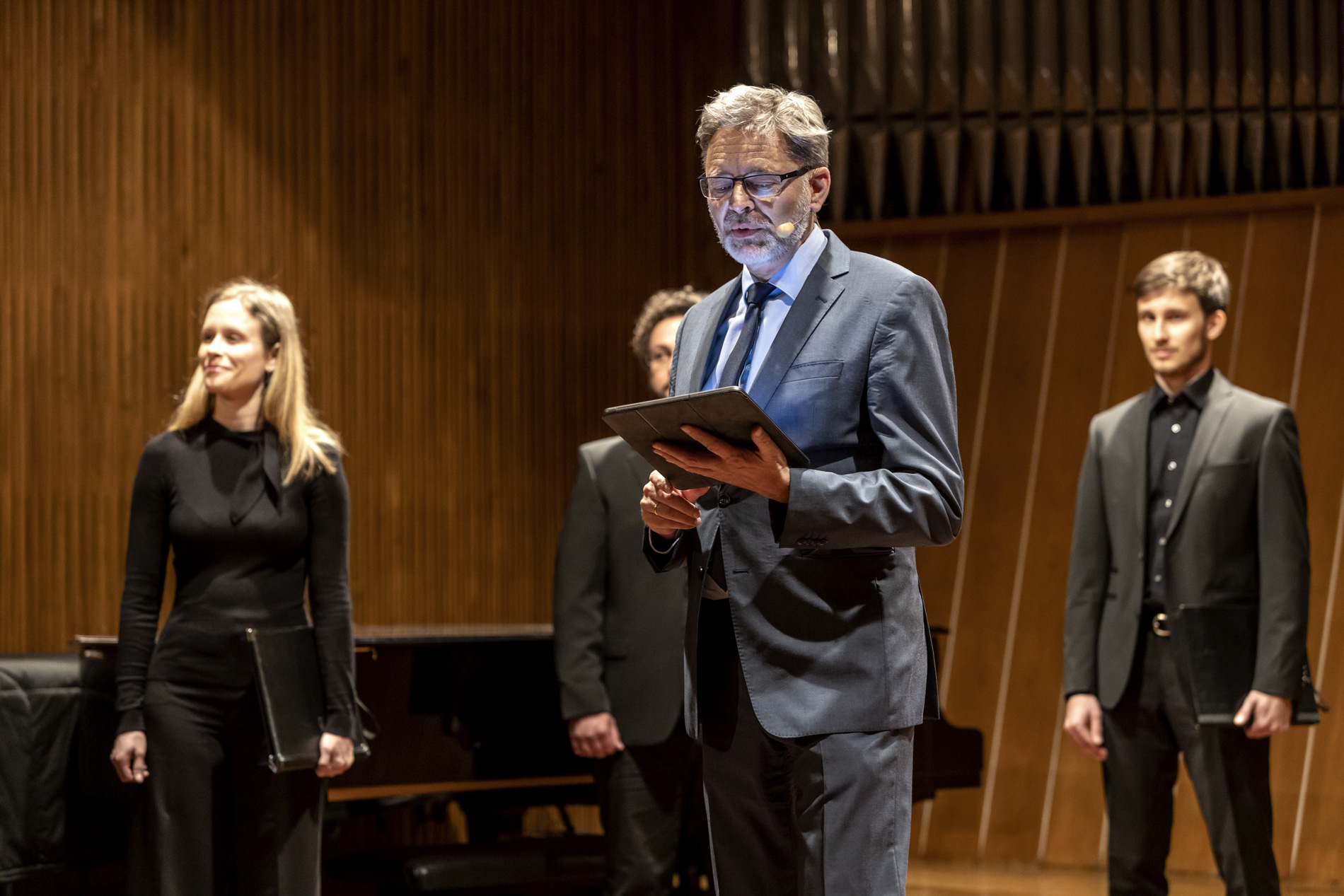 Choir performing at the final concert in the Konservatorium, Voices of Spirit 2021, Graz