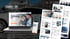 Responsive Webdesign der Fahrschule Fahrwerk auf Laptop und Smartphone vor einem Fahrschulauto.