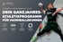 Handballer beim Sprungwurf neben Text zu Athletikprogramm für Offseason, Preseason, Inseason und Transition.