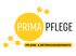 Prima Pflege: Pflege- & Betreuungsdienste Logo mit gelbem Kreis und schwarzen Schrift auf grünem Hintergrund.