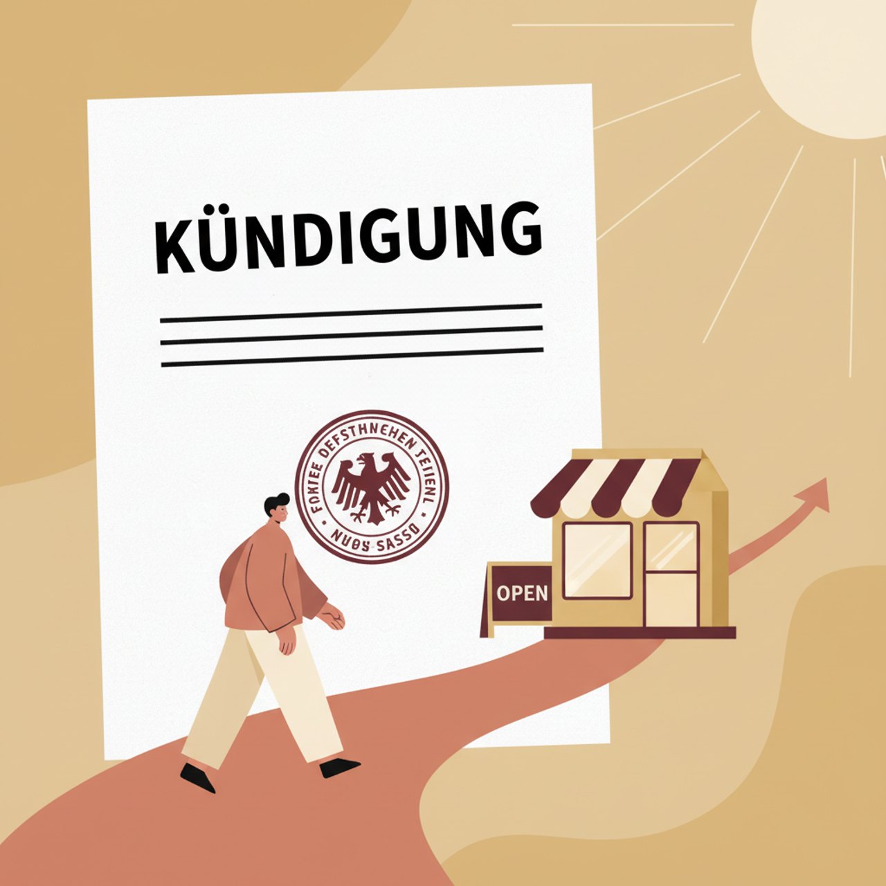 Kuendigung Neustart Illustration