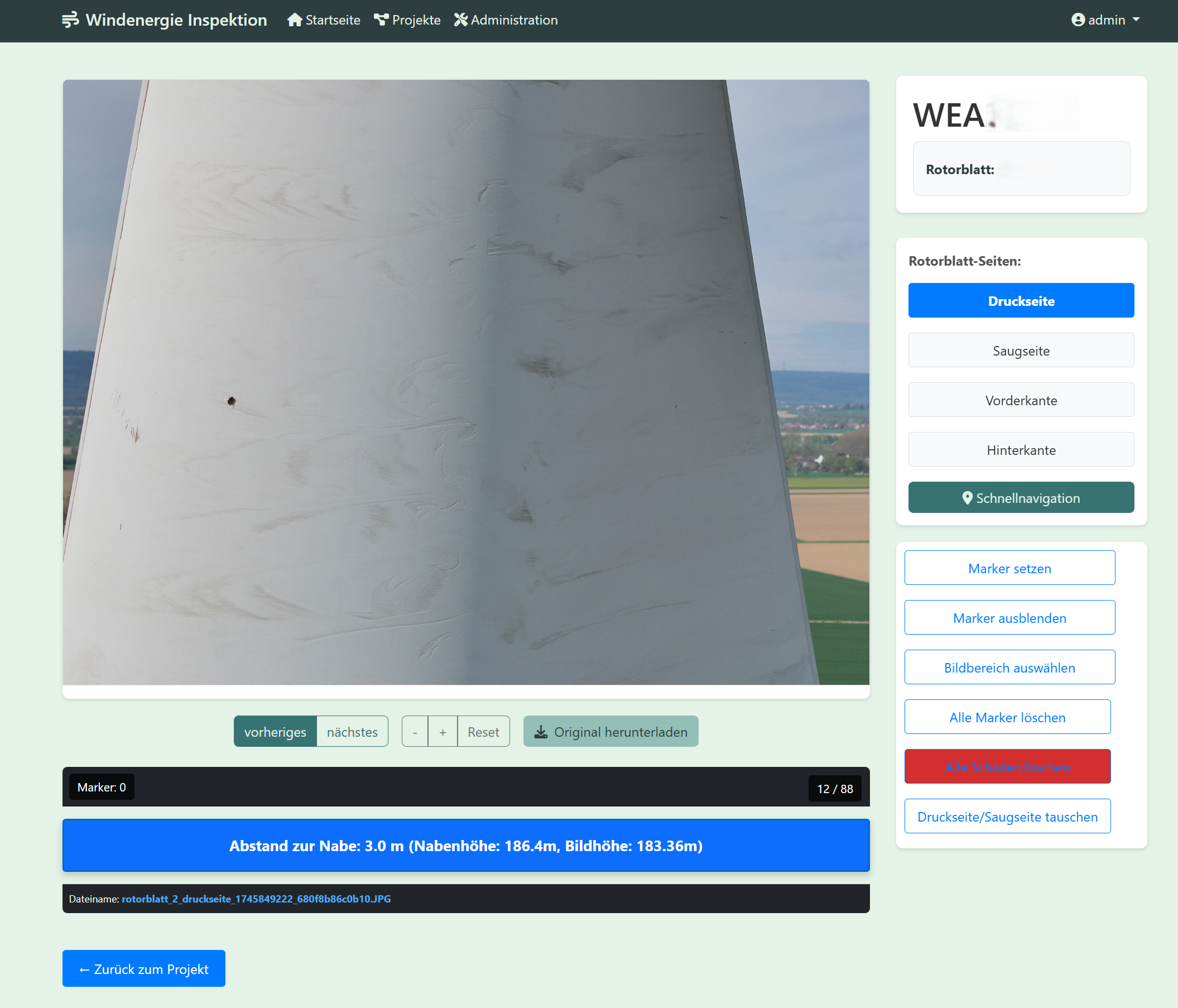 Analyse und Schadensmarkierung in Software