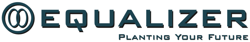 "EQUALIZER" Logo mit dem Slogan "PLANTING YOUR FUTURE".