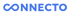 Blaues "CONNECTO"-Logo mit einem Unendlichkeitszeichen, das das "C" bildet.