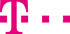 Magenta T-Logo mit drei Punkten auf dunkelgrünem Hintergrund.
