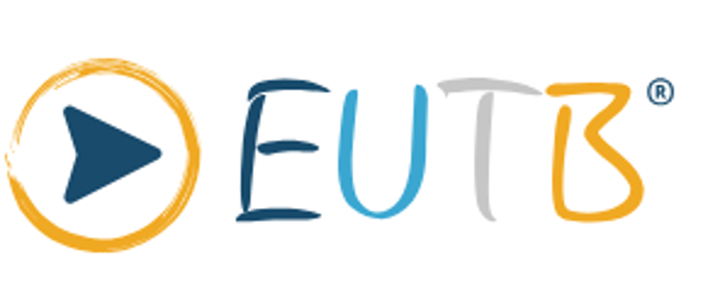 Das EUTB-Logo zeigt ein blaues Pfeilsymbol in einem gelben Kreis neben dem bunten Schriftzug EUTB.