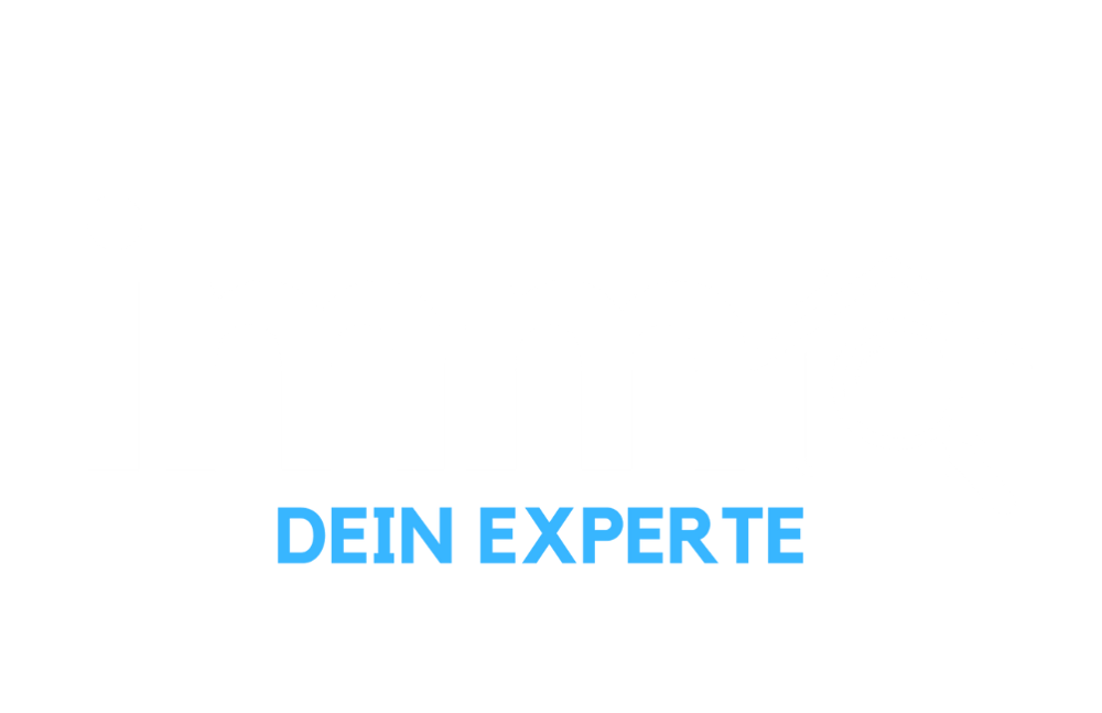 immto DEIN EXPERTE Logo mit Hausumriss, Lupe und Punkt über dem i.