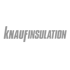 Schriftzug "KNAUFINSULATION" in grauen Großbuchstaben auf dunkelgrünem Hintergrund.