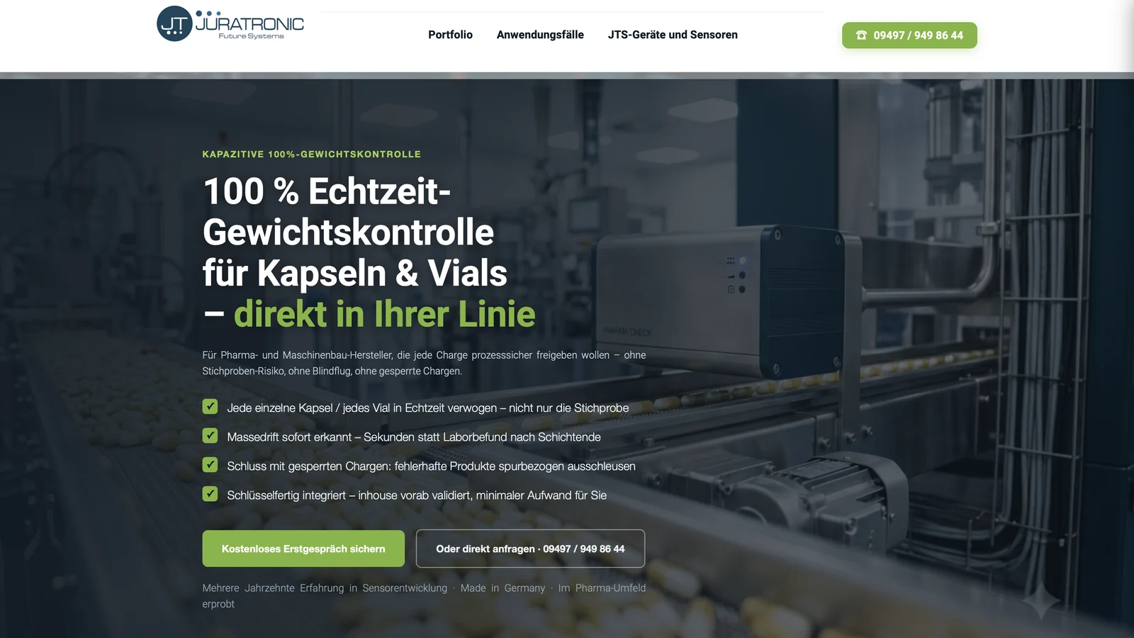Startseite von Juratronic nach dem Relaunch