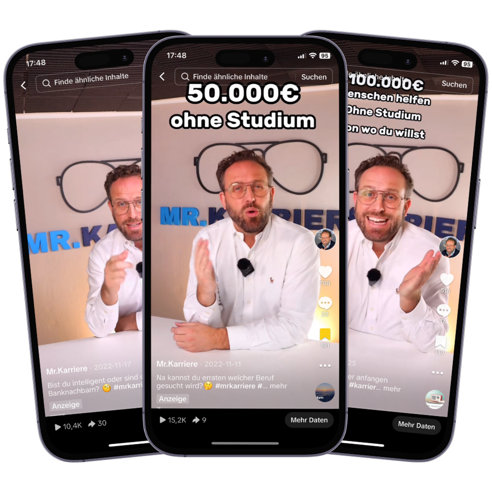 Drei Videos der Insurancer-Kampagne auf Smartphones