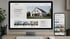 Immobilien-Website im responsiven Design auf einem Desktop-Monitor und Smartphone mit Hausangeboten und Objektdetails.