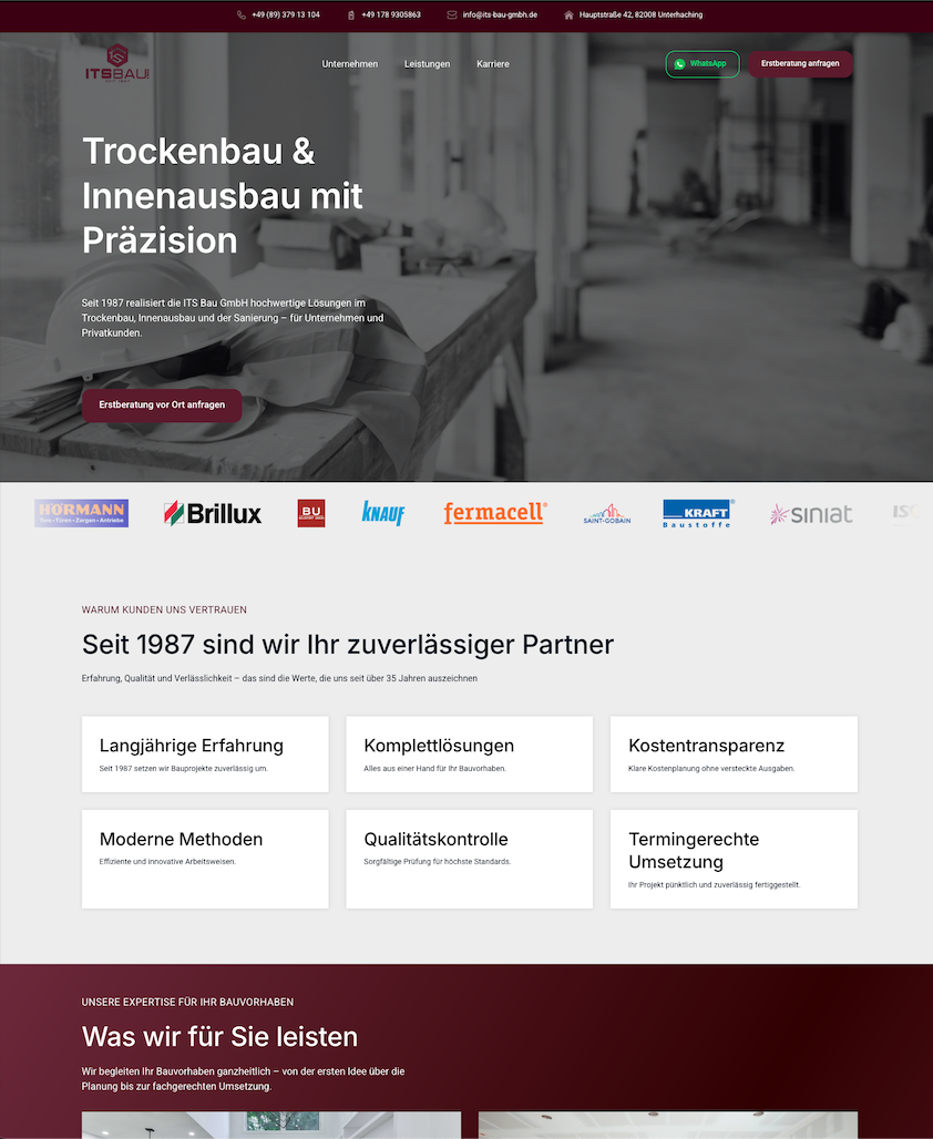 Website ITS Bau GmbH